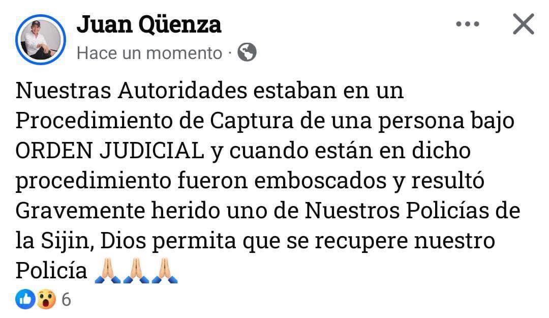 Agente de la SIJIN resulta gravemente herido en ataque armado en Arauca capital
